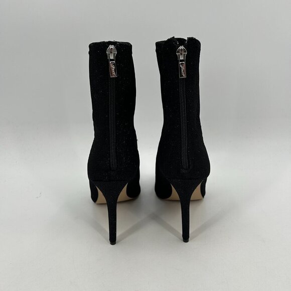 BADGLEY MISCHKA Jewel Black Sparkle Glitter Stretch Pointed Stiletto Booties 9.5 - Picture 6 of 10